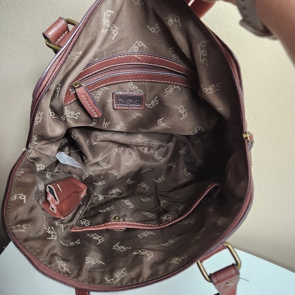 b.o.c Born Vegan Gray/Tan Top Handle Satchel Handbag - Picture 9 of 10